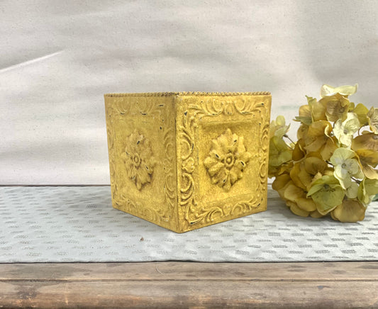 Stamped Tin Planter